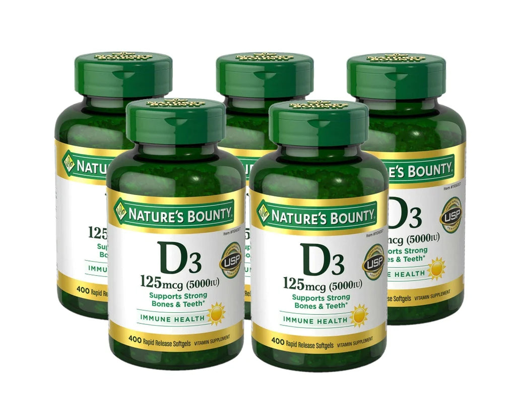 5 Pack Vitamin D3 125 mcg 400 Softgels W5183