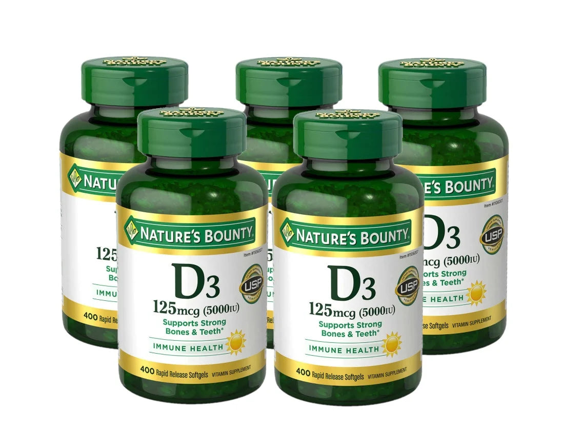 5 Pack Vitamin D3 125 mcg 400 Softgels W5183