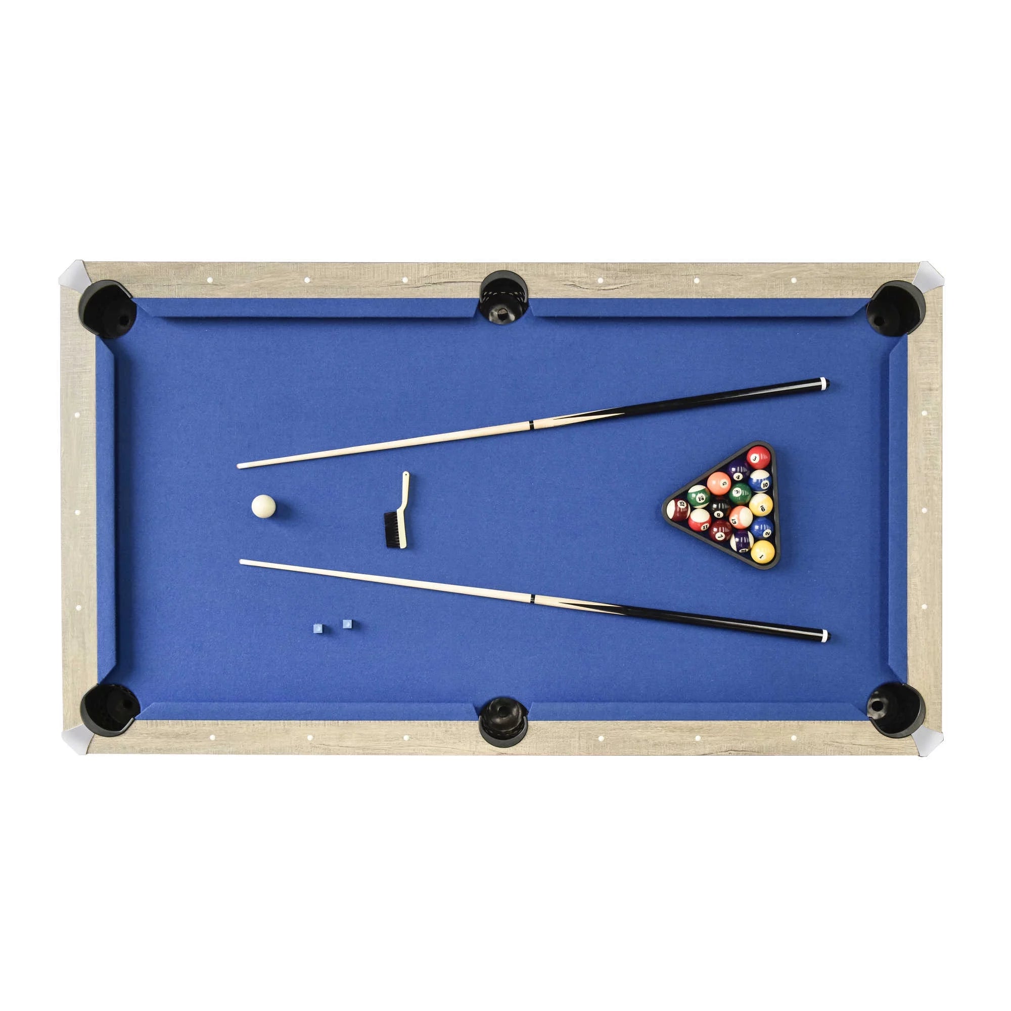 Rustic Gray 7-ft Pool Table Combo Set with Benches S75467