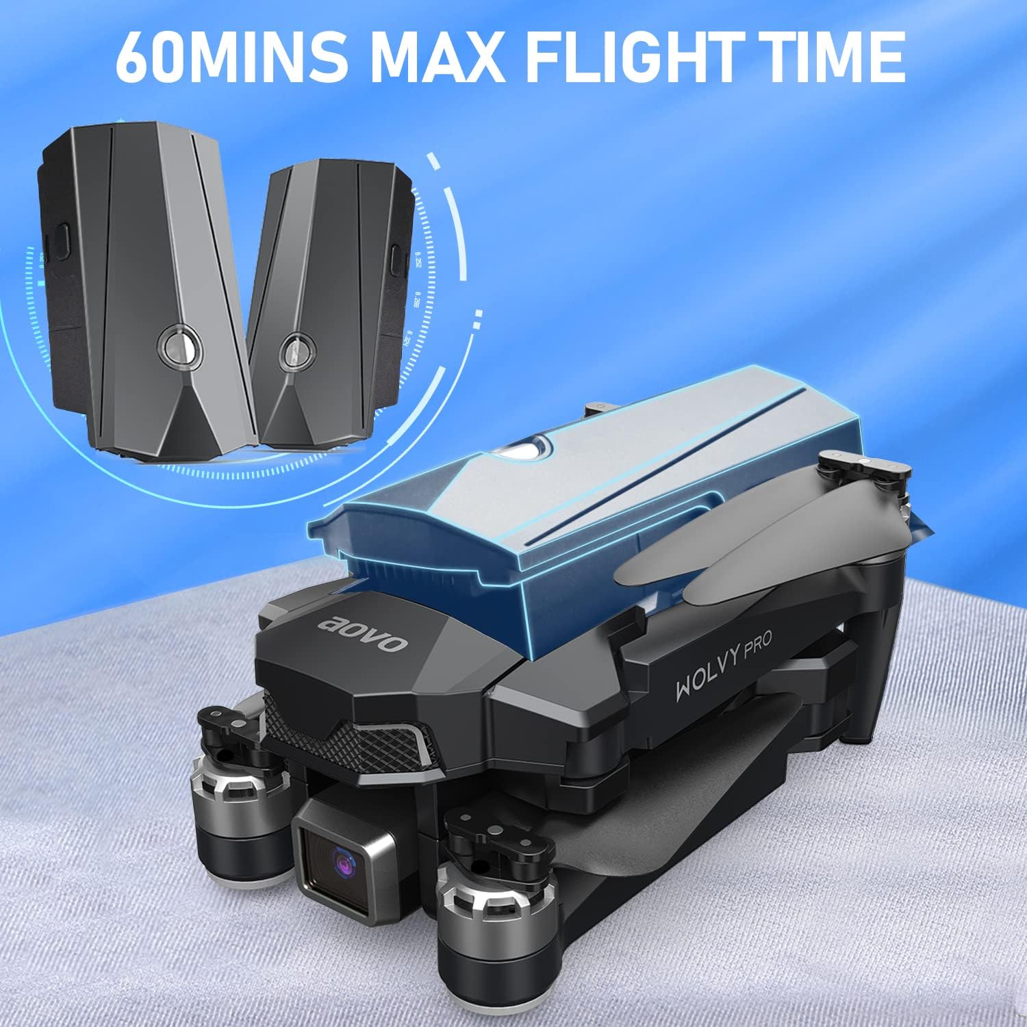 4K UHD Camera Drone with 60 Minutes Flight Time, Brushless Motor, GPS Return Home, Extra Battery R5394