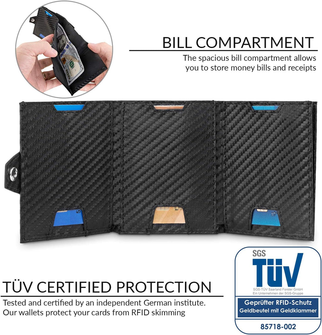Slim Carbon RFID Minimalist Front Pocket Wallet N78998