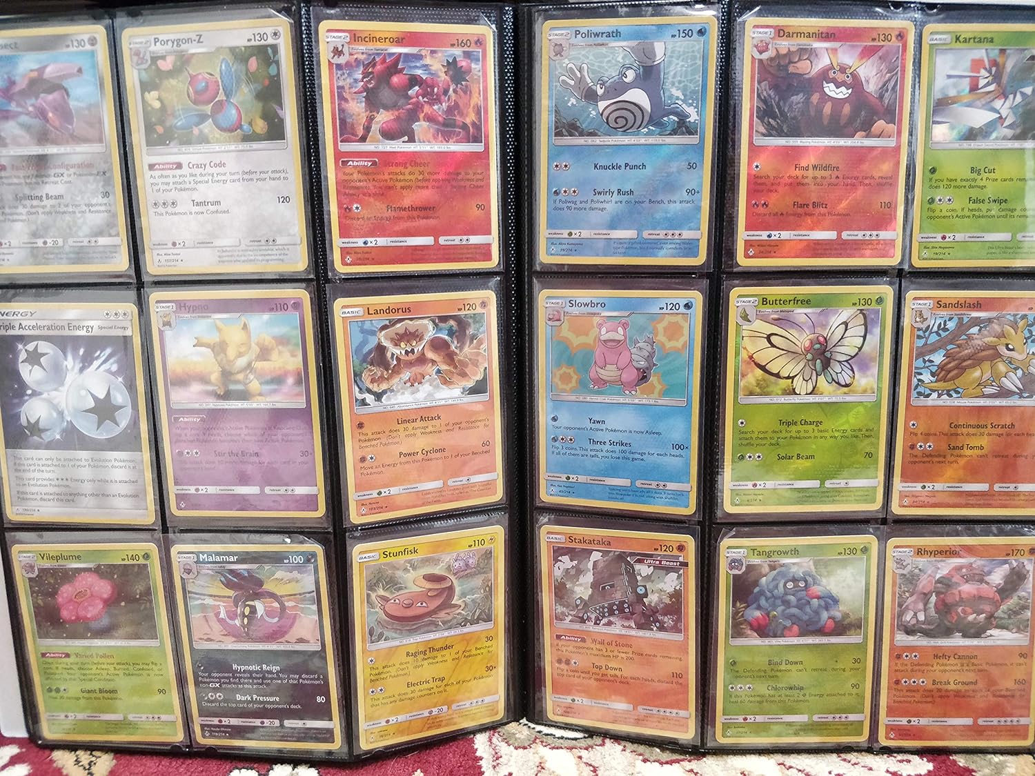 100+ Rainbow Rare Cards Binder Collection with 5 Foils J126372