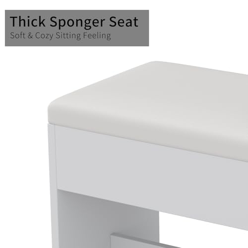 White Vanity Desk with Mirror and 10 LED Lights, 4 Shelves D428034