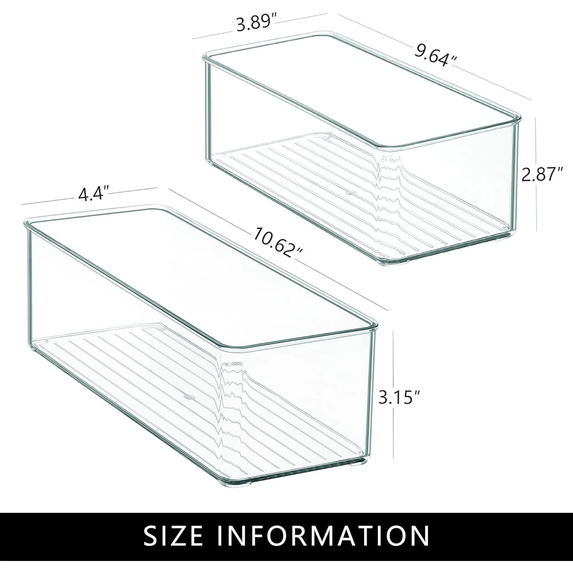 8 PACK Clear Plastic Stackable Storage Bins U8775