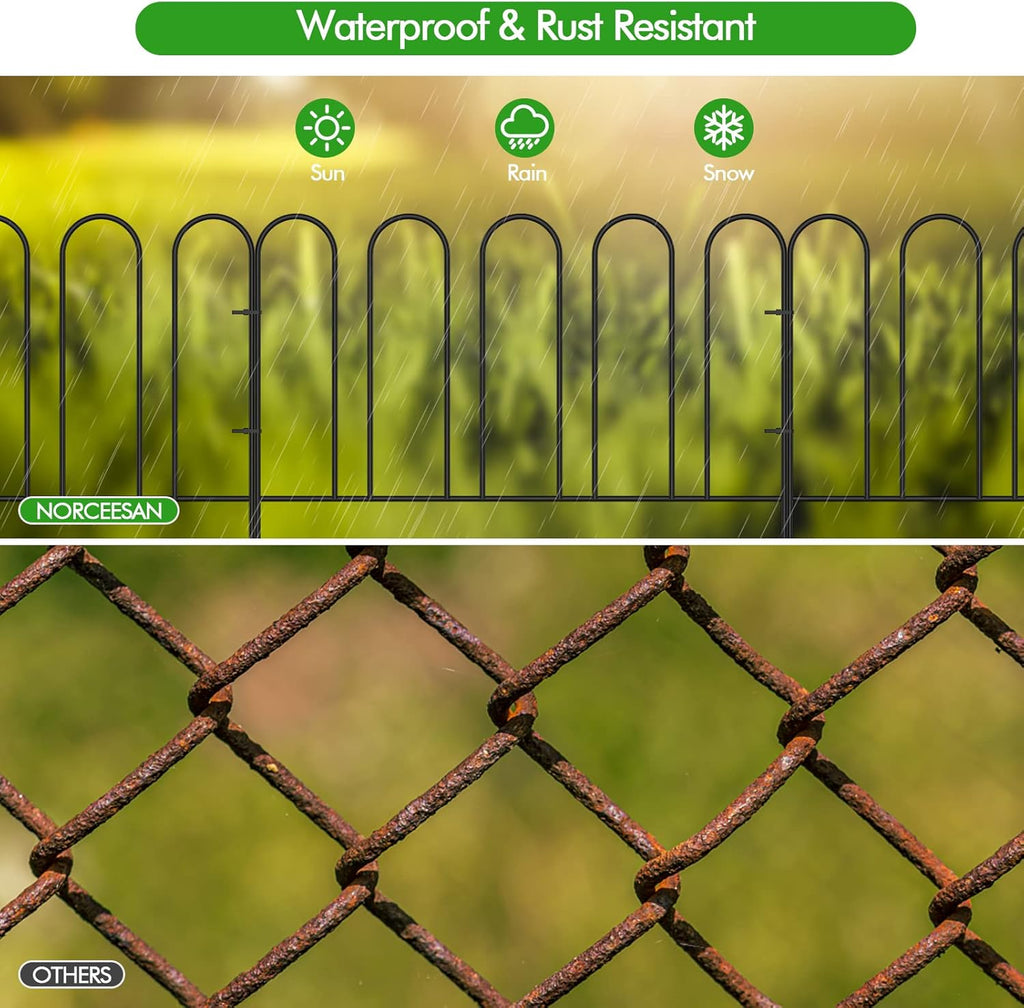 Rustproof Metal Garden Fence 7 Panels 10ft(L) V21416