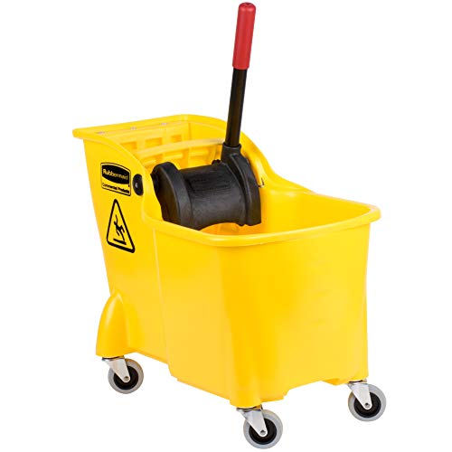31 QT Yellow Mop Bucket and Wringer Combo on Wheels N461