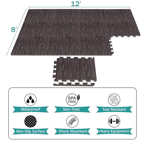 Wood Grain EVA Interlocking Floor Mats with Borders M181403