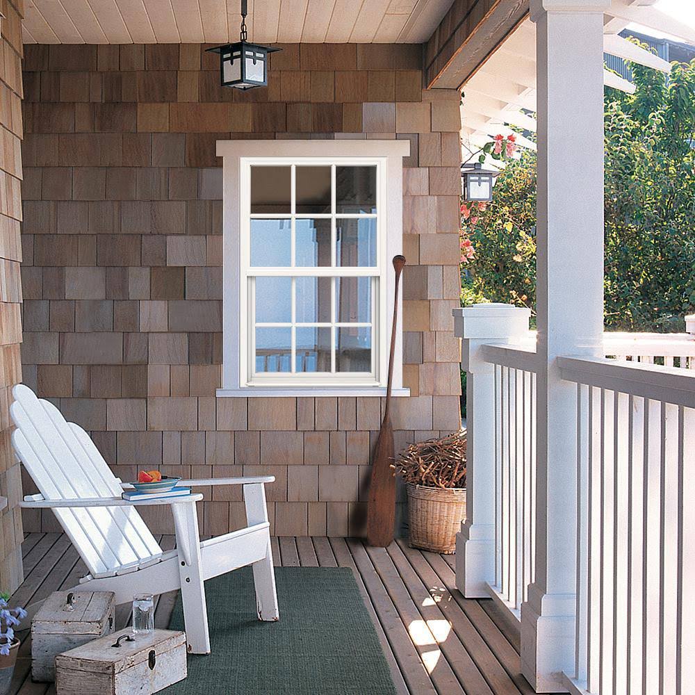 30 in. x 48 in. White Single-Hung Vinyl Window with 6-Lite Colonial Grids B278