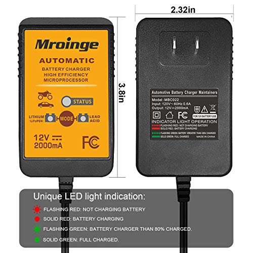 12V 2A Automatic Trickle Battery Charger Smart Battery Maintainer I299253