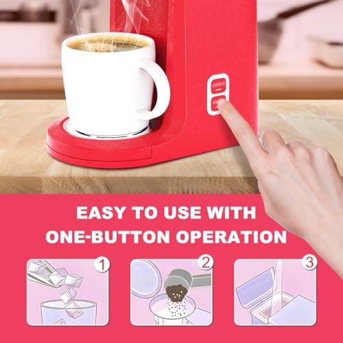 2 in 1 K Cup Coffee Maker, Single Serve Coffee Maker for Capsule and Ground Coffee, Pod Coffee Maker with Self-Cleaning Function, 8-14 oz Brew Size X127