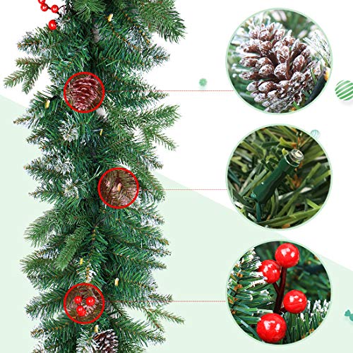 9 FT Pre-lit Christmas Garland with Lights J13126