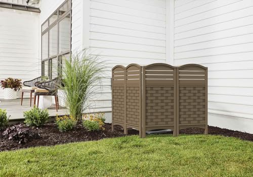 Off White 4 Panels Resin Fence Panels Kit, 45" x 22" Per Panel X77247