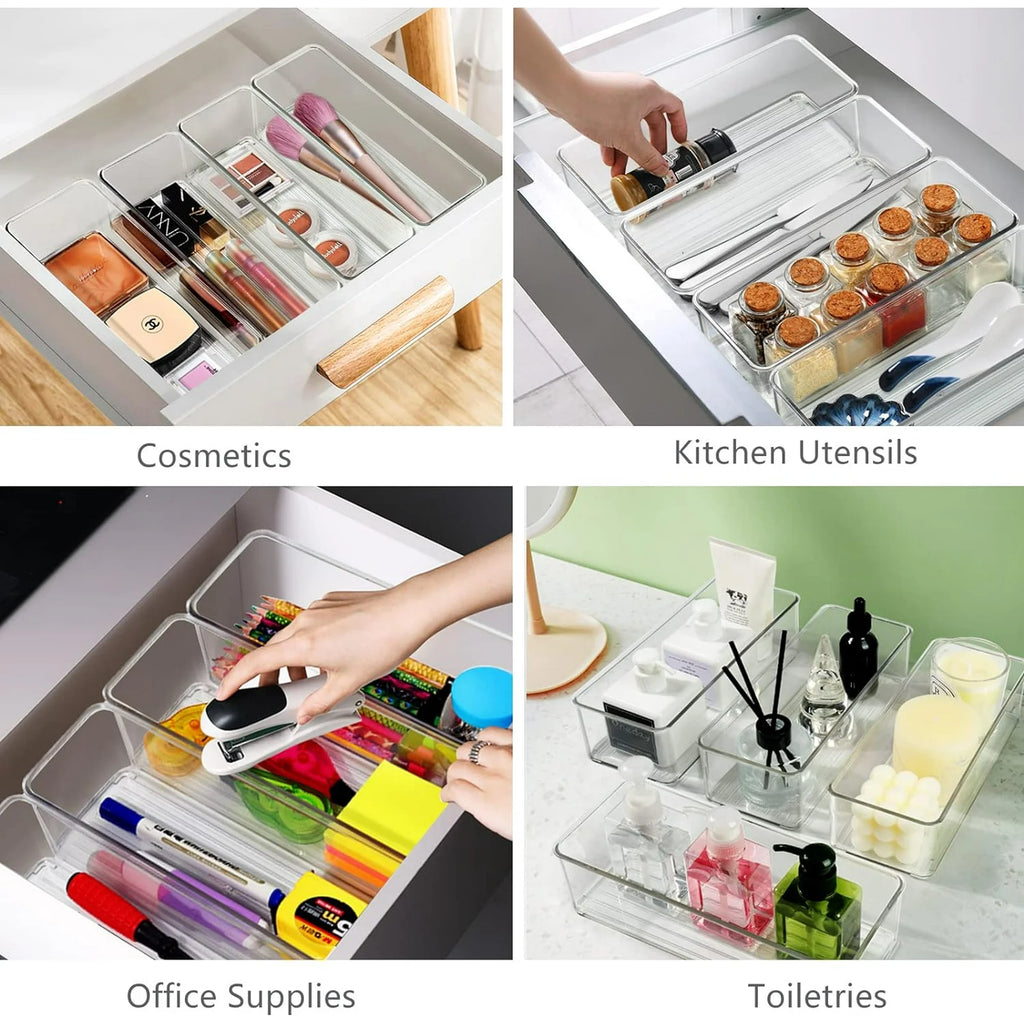 8 PACK Clear Plastic Stackable Storage Bins U8775