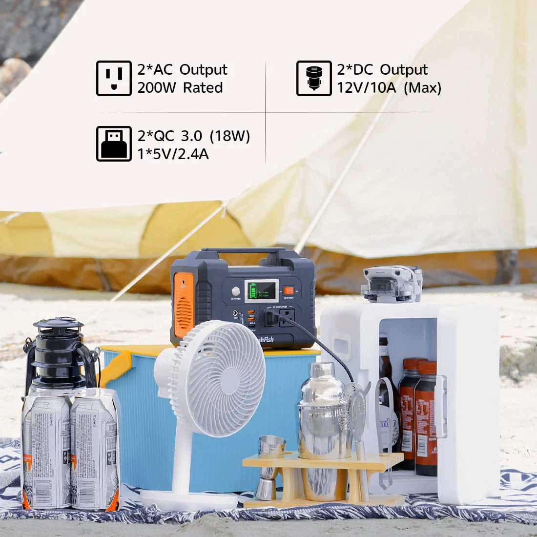 200W Portable Power Station 40800mAh Solar Generator O15735
