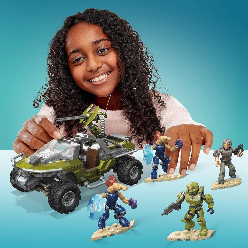 Mega Construx Halo Warthog Rally Vehicle Construction Set with Master Chief Figure E79509