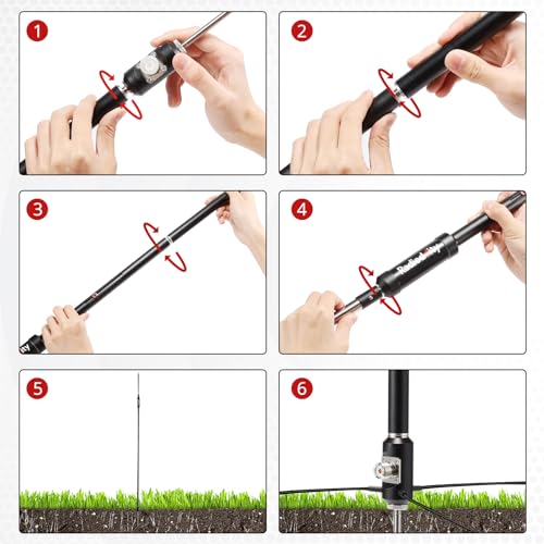 Portable HF Antenna, 5-50MHz Quick-Tuning Vertical Antenna K659474