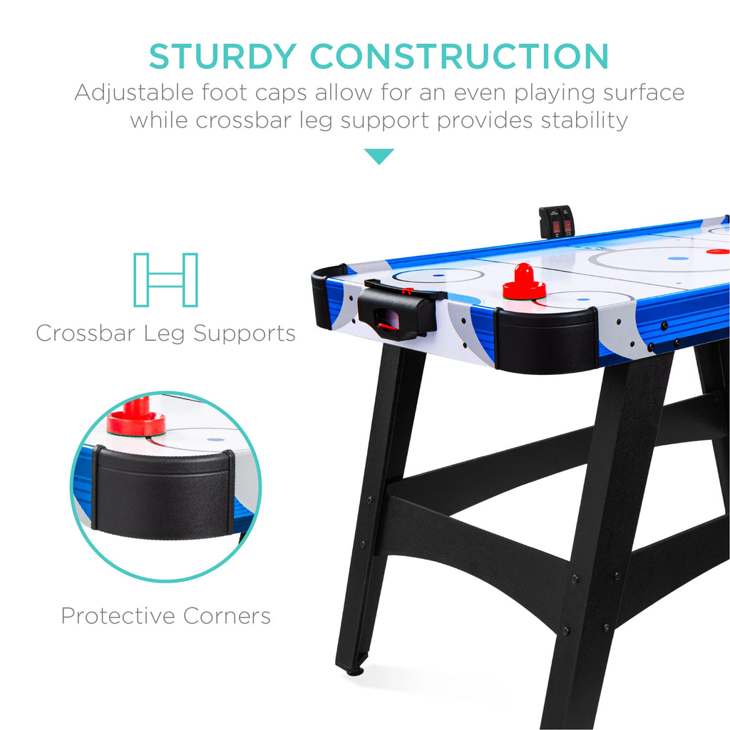 58in Mid-Size Air Hockey Table with 2 Pucks, 2 Pushers, LED Score Board, 12V Motor C6815