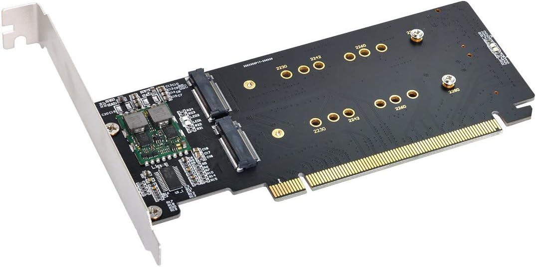 4X NVME M.2 AHCI to PCI-E Express 3.0 Gen3 X16 Raid Card with Fan E621