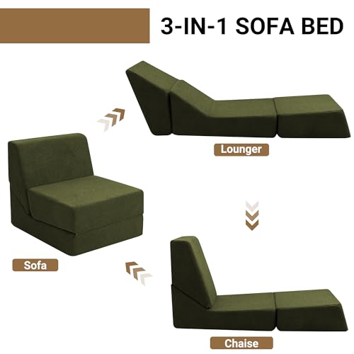Pink Folding Sofa Bed with Memory Foam F17698