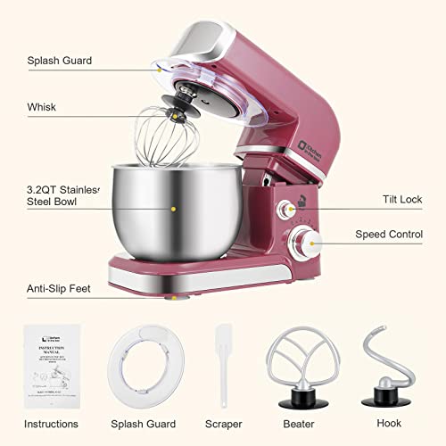 3.2Qt 6 Speeds Blue Electric Food Mixer Q427218