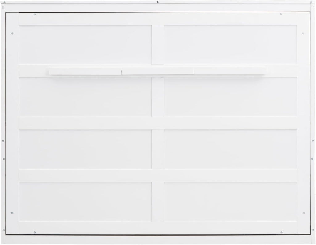 White Solid Wood Queen Size Murphy Bed L25966