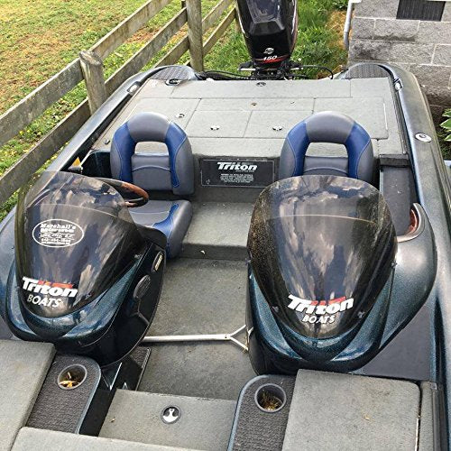Compact Bass Boat Seats (Charcoal & Blue) X357231