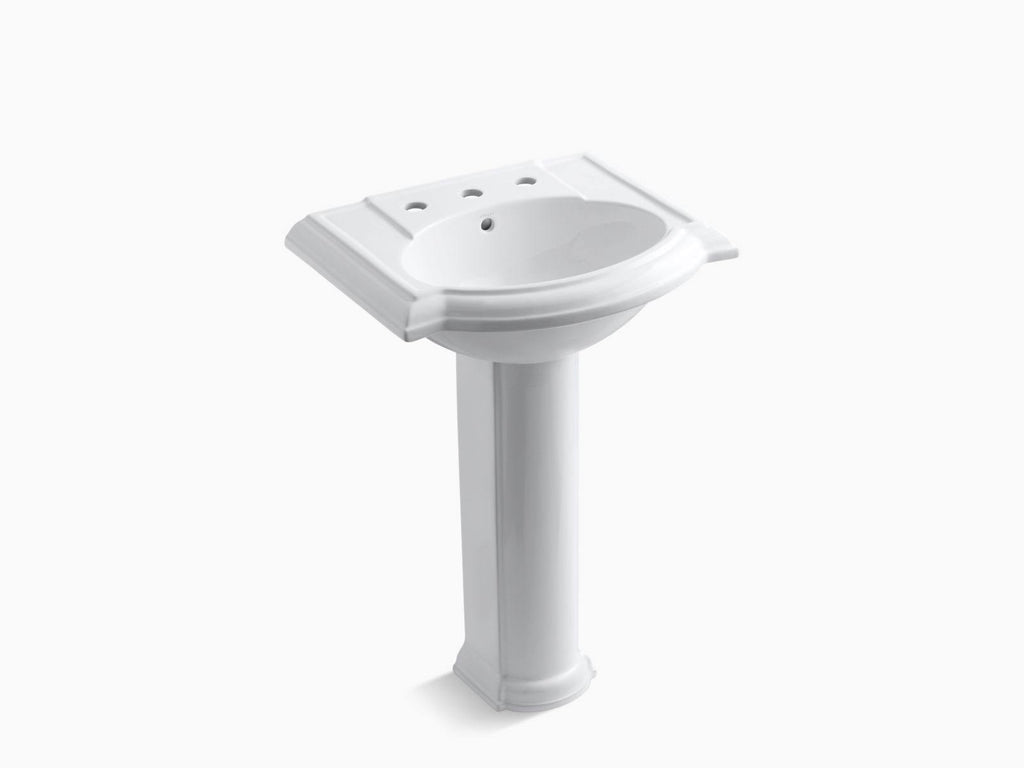 White 24x22 Pedestal Bathroom Sink X7630