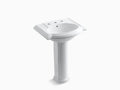 White 24x22 Pedestal Bathroom Sink X7630