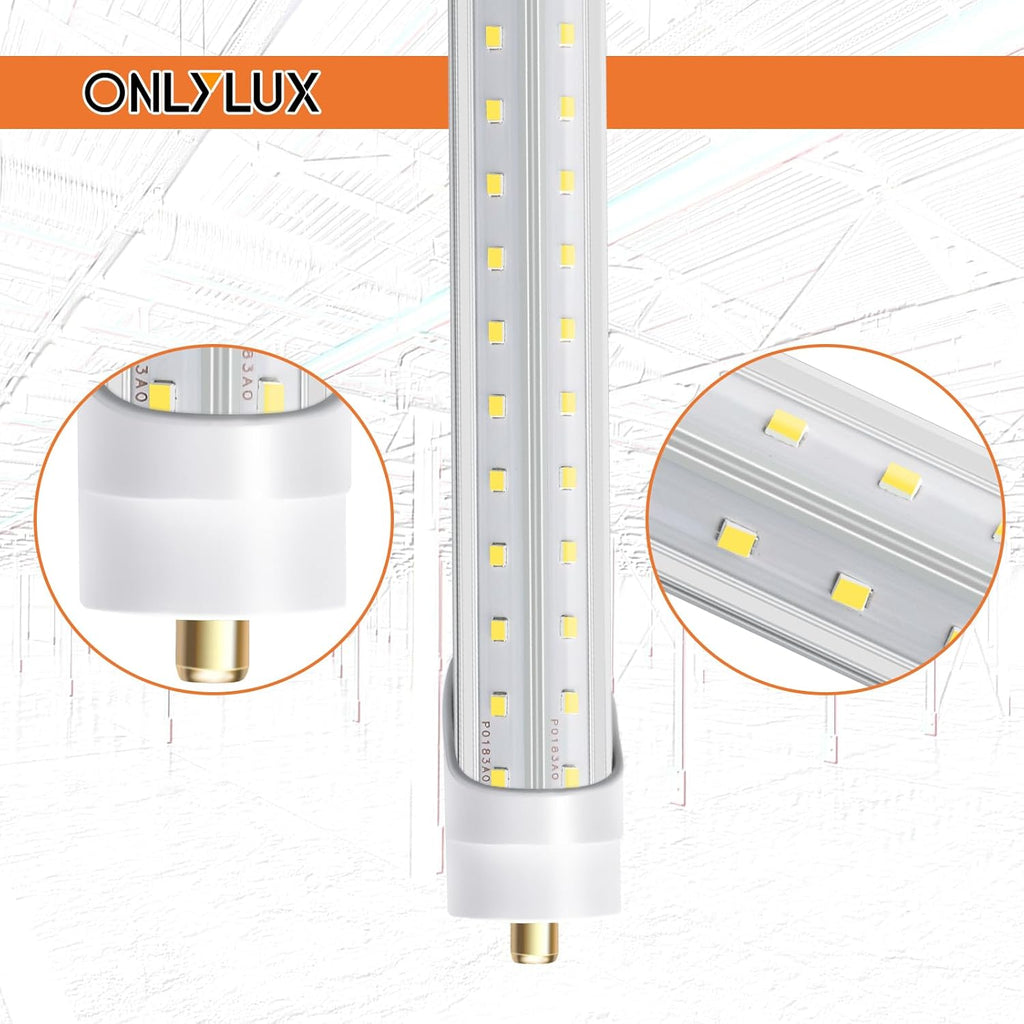 8ft 72W 6000K 10000lm T8 T10 T12 FA8 LED Bulbs (Pack of 12) W859