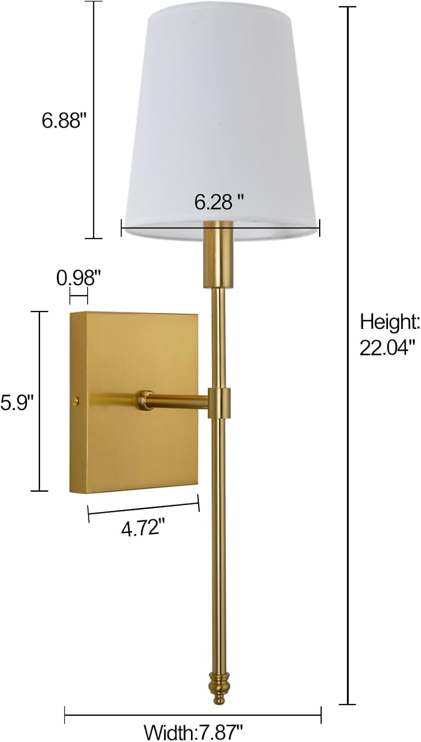 White Fabric Shade Set of 2 Battery Operated Wall Sconce Light with Remote Control Z375666