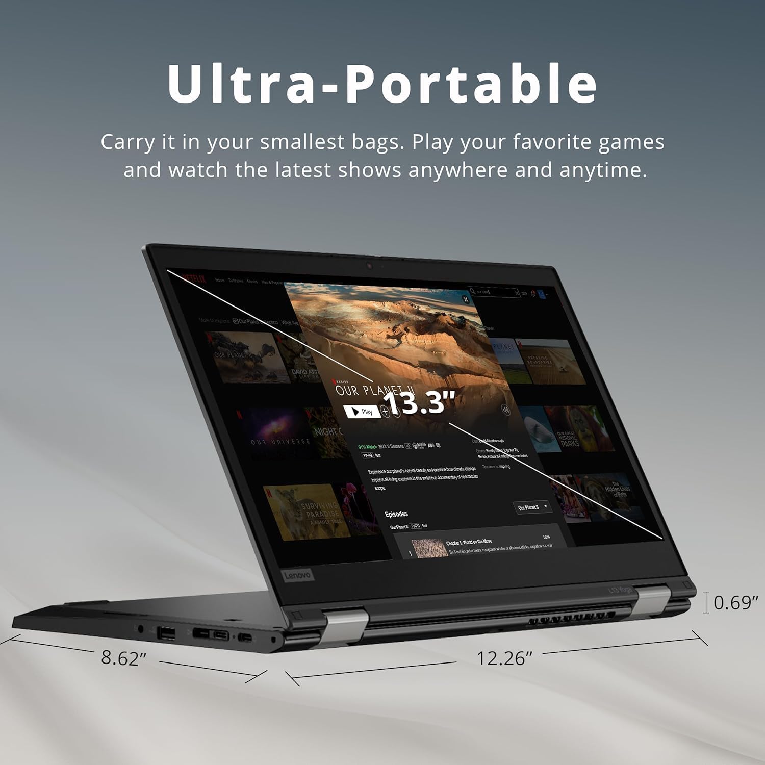 13.3" FHD Touchscreen 2-in-1 Laptop with 11th Gen Intel Core i7, 16GB RAM, 1TB SSD, Windows 11 Pro, Black Q8916