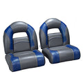 Compact Bass Boat Seats (Charcoal & Blue) X357231