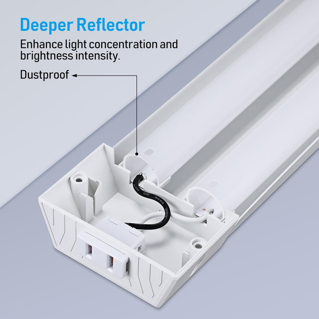 10-Pack 4FT 40W 5000K Daylight Linkable LED Shop Light with Pull Chain E664546