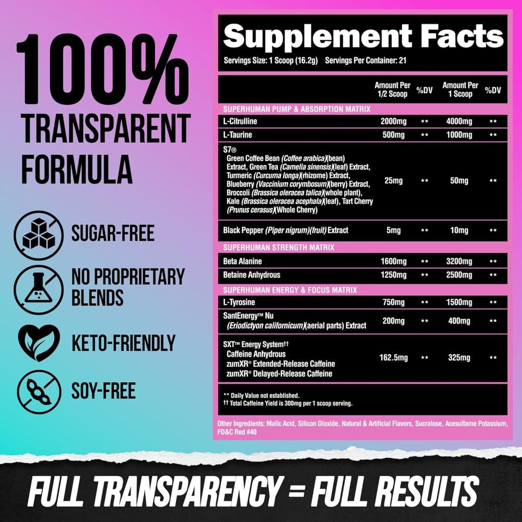 Superhuman Pre Workout Powder & Post Workout Recovery Bundle H37424