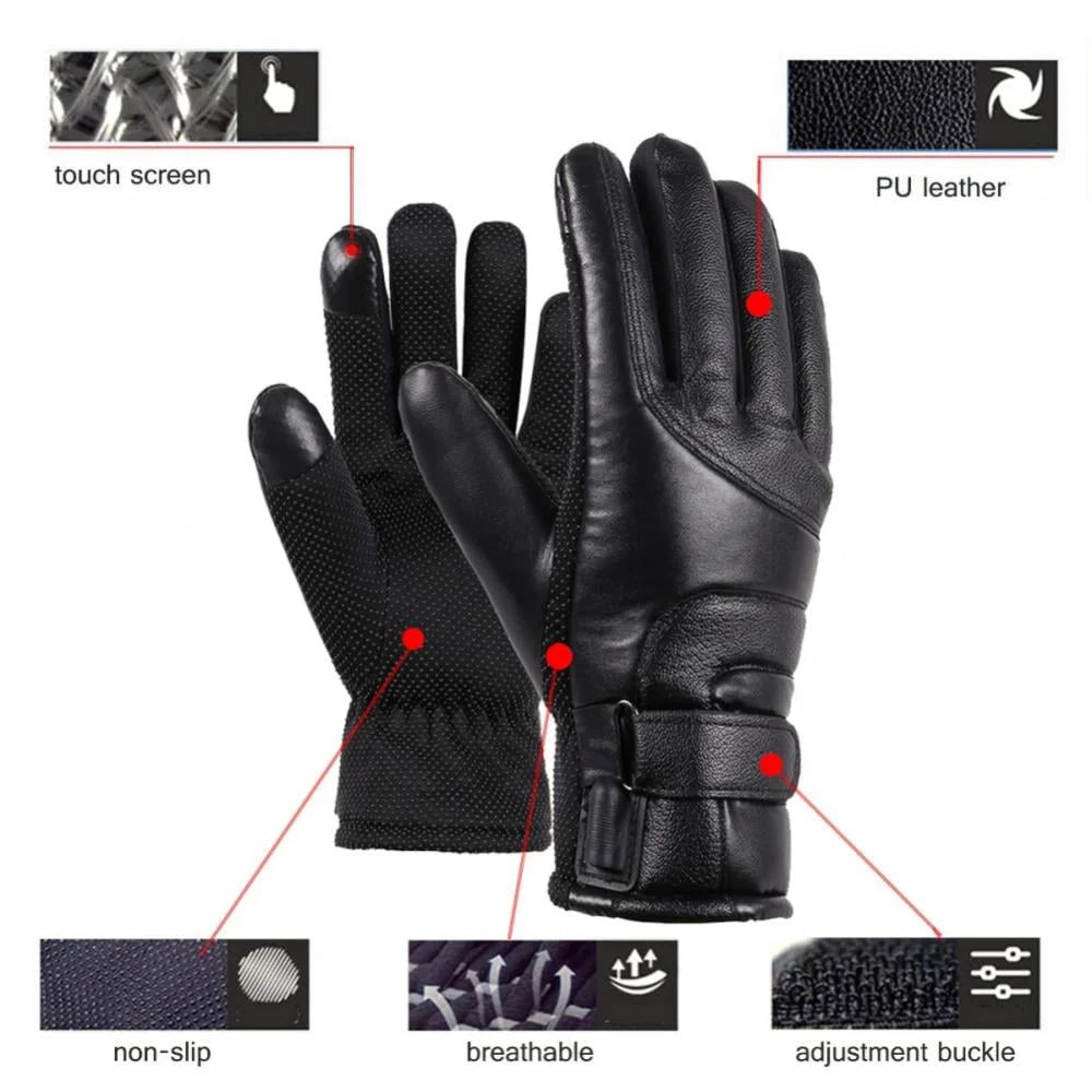 USB 3 Mode Heated Thermal Waterproof Touchscreen Gloves X33453