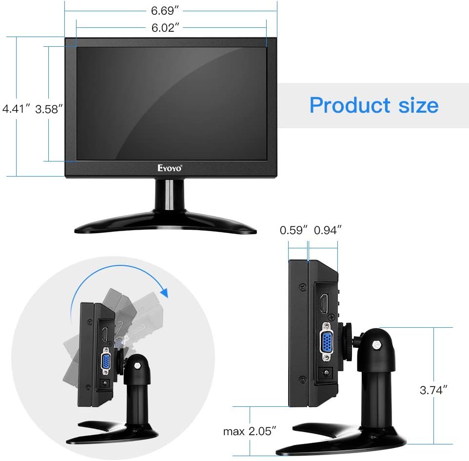7 inch Portable IPS HDMI LCD Monitor Pack of 2 P977849