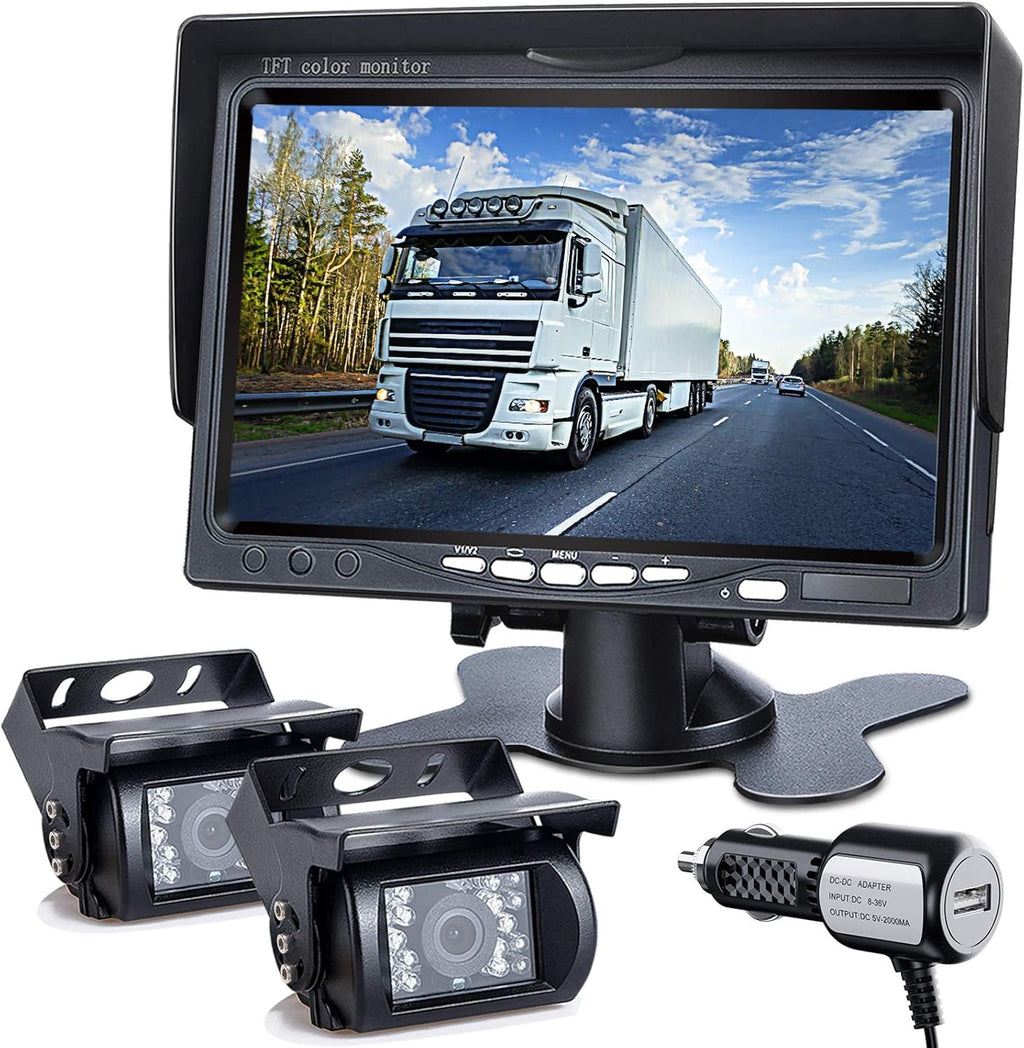7-inch LCD HD Dual Backup Camera Monitor Kit J19425