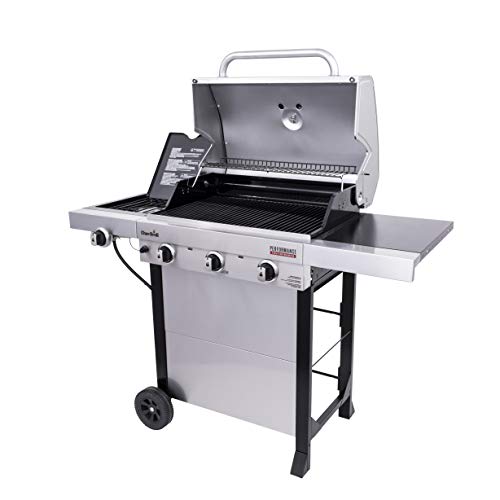 3-Burner Propane Gas Stainless Steel Grill with Side Burner Cart V372631