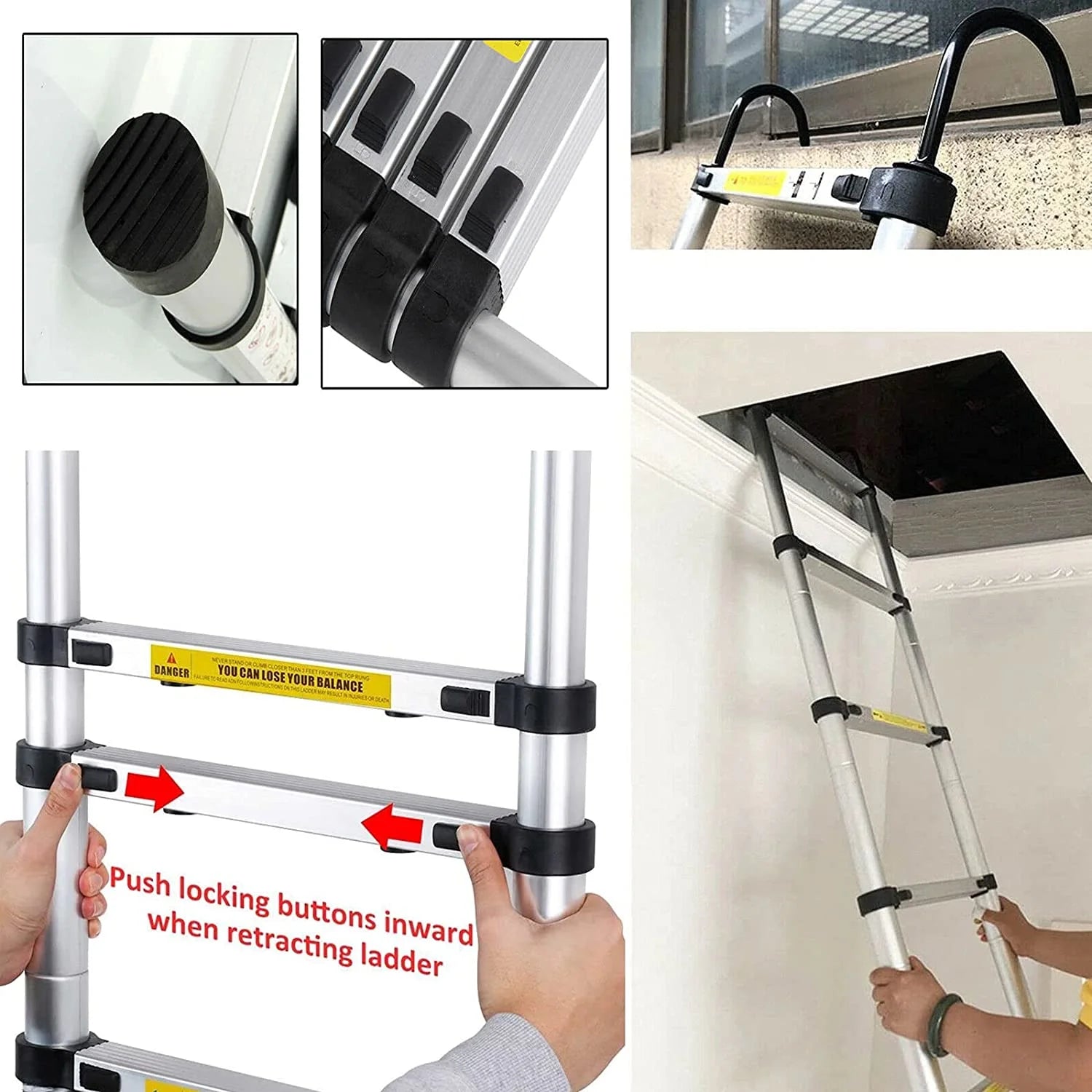 20.3ft Telescoping Ladder 330lbs Max Capacity O5361