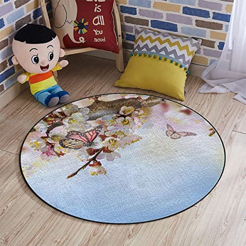 Grey Charcoal Bamboo Chair Mat Diameter 43.3 in H313