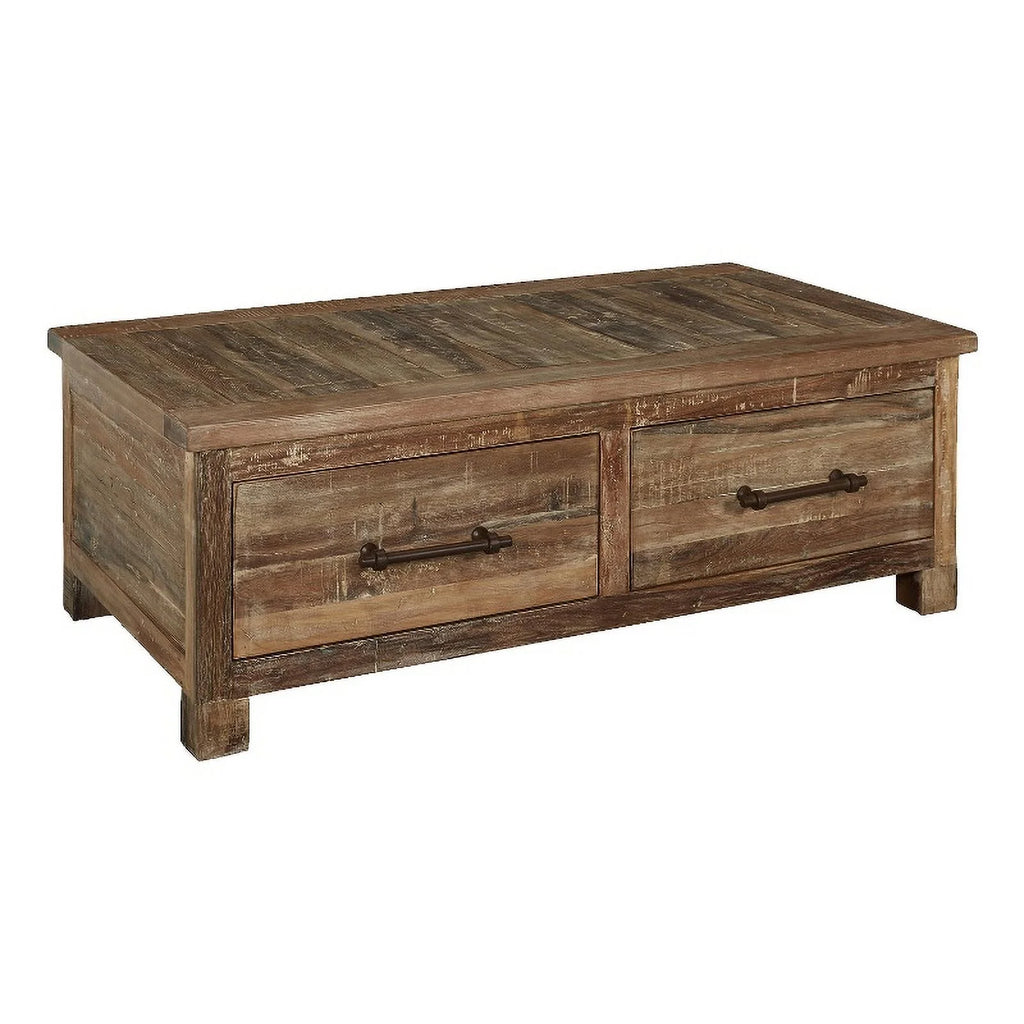 Dark Brown Wood Coffee Table with Storage R681810