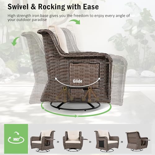 Beige Rattan Patio Furniture Set of 5 with Pet House C704704