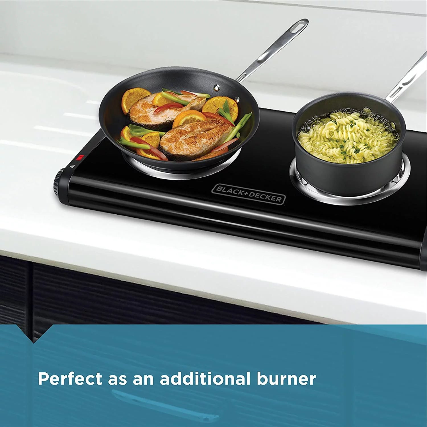 Black Double Burner Portable Buffet Range Z60264