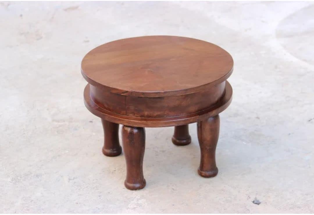 Solid Mango Wood Round Brown Coffee Table R530276