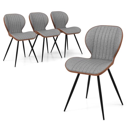 Upholstered Dining Chairs Set of 2 with Curved Backrest A8139