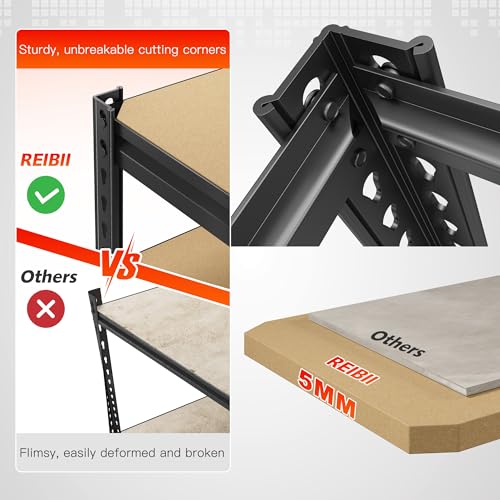5-Tier Adjustable Metal Garage Shelving 72.1" H (2 Pack) E96119
