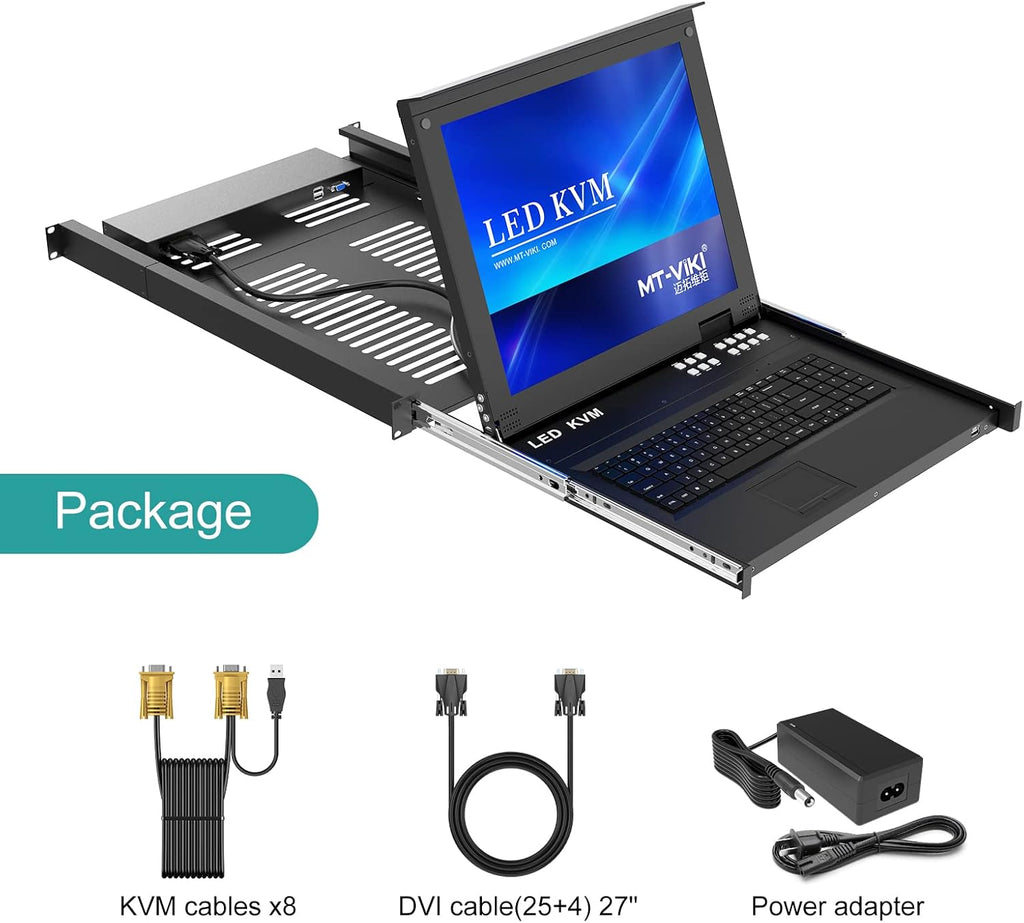 8 Port KVM Switch 1U Rack Mount with 17'' LCD Monitor D79000