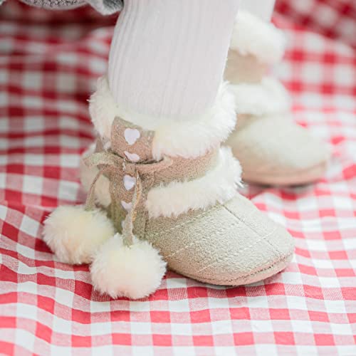 Infant Baby Plush Winter Snow Boots Ankle Side Zipper Soft Sole Boots H375100