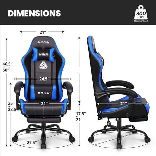 Black Ergonomic High Back Gaming Chair with Footrest W178