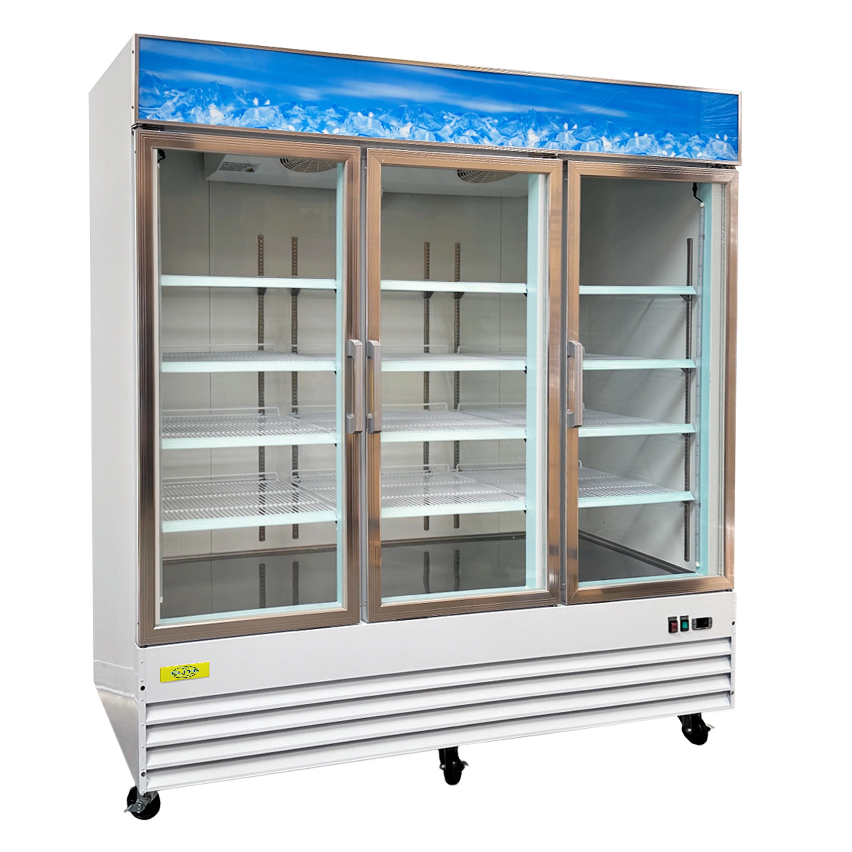 Three Glass Door Merchandiser Cooler Commercial Refrigerator, 53 Cu. ft. B312